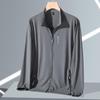 Abbigliamento da Uomo Protezione Solare in Seta Ghiaccio Stand Up per l'Estate, Abbigliamento Protezione Solare Stile Sottile, Taglia Grande Asciugatura Rapida Stile Sottile Giacca Traspirante