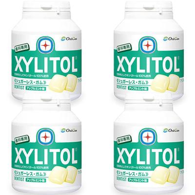 For Dental Use Lotte Xylitol Gum Bottle Type 90 Pieces X 4 Pieces Set Apple Mint Flavor