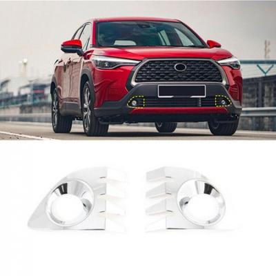 Chrome 2X Front Fog Lamp Light Cover Trim For Toyota Corolla Cross 2020-2022