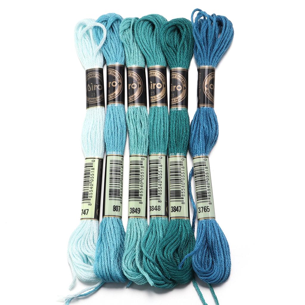 6pcs/lot Colorful Cross Stitch Threads Polyester Embroidery Threads DIY Hand Sewing Knitting Embroidery Supplies Accessories