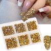 12Grids 3D Sparkling Colorful Rhinestones Nail Gems SS6-SS20 Mix FlatBack Round Nail Diamonds Bling Nail Jewelry Accessories D8#