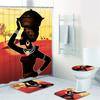 Fashion African Woman Shower Curtain Set With Rugs Afro Girl Egyptian Lady Fabric Shower Curtain Liner Non-Slip Carpet