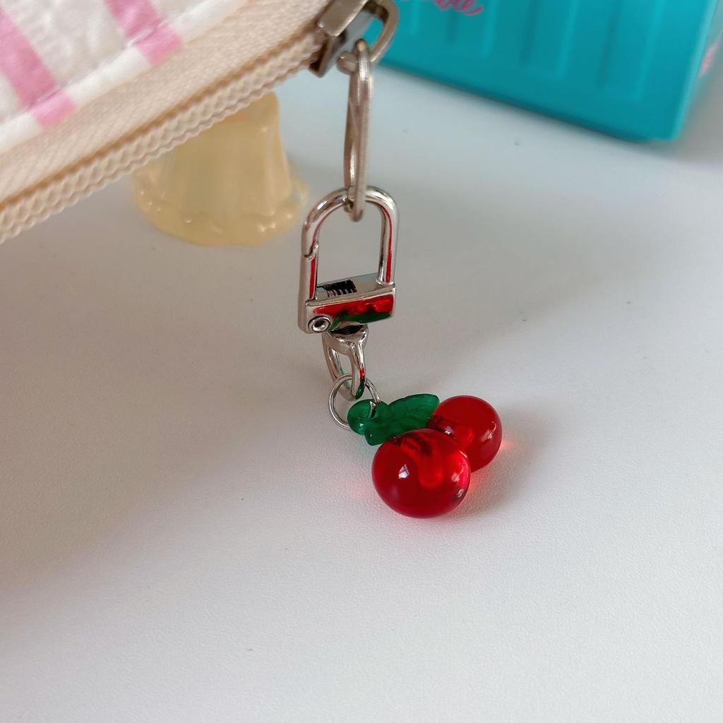 Lovely Cherries Pendant Keychain Bag Charm Eye Catching Fruit Cherries Keyring Acrylic Pendant Phone Charm Bag Accessory