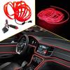 5M Red LED Auto Interior Car Strip Light Decor Atmosphere Cold Wire Lamp 12V