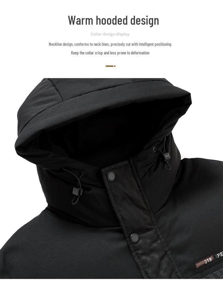 Men's Casual Hooded Patchwork Down Jacket (90% Down) - Winter 2025 Collection