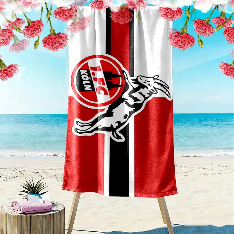 1. FC Köln Print Plážová osuška, Velká měkká rychleschnoucí osuška na pláž, kempování, plavání