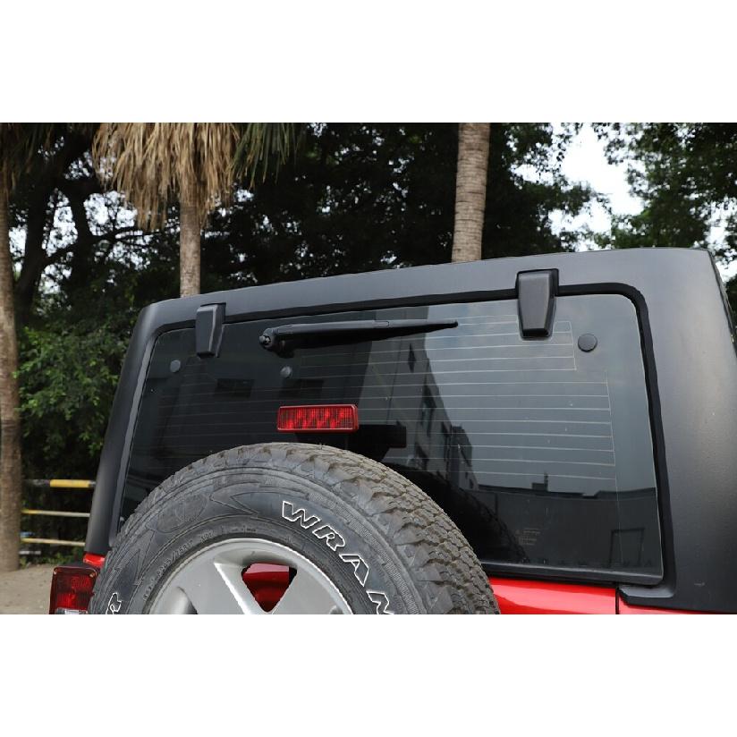 Rear Window Windshield Wiper Cover Trim Bezels For Jeep Wrangler JK 07-17 Carbon
