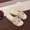 Beautiful Cool Slippers Female Summer Wear New Exquisite Fairy Beach with Skirt Flat Bottom Slippers with Water Diamonds