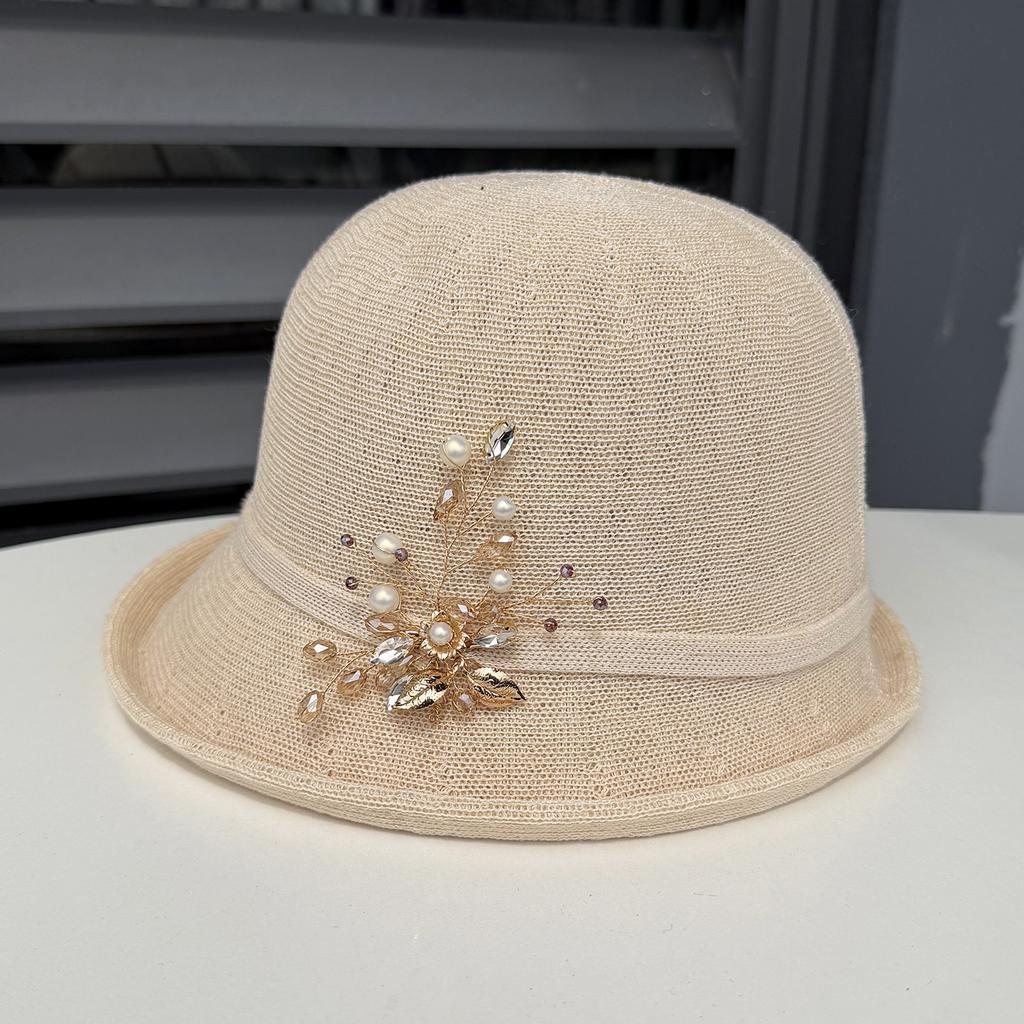 New dome shows washbasin hat temperament elegant crimped fashion hat spring and summer women's travel sun protection hat