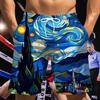 Van Gogh Starry Night Muay Thai Boxing Kickboxing Shorts 3D Print Training Unisex Men Women Quick Dry Fitness Gym Sport Workout Casual Streetwear