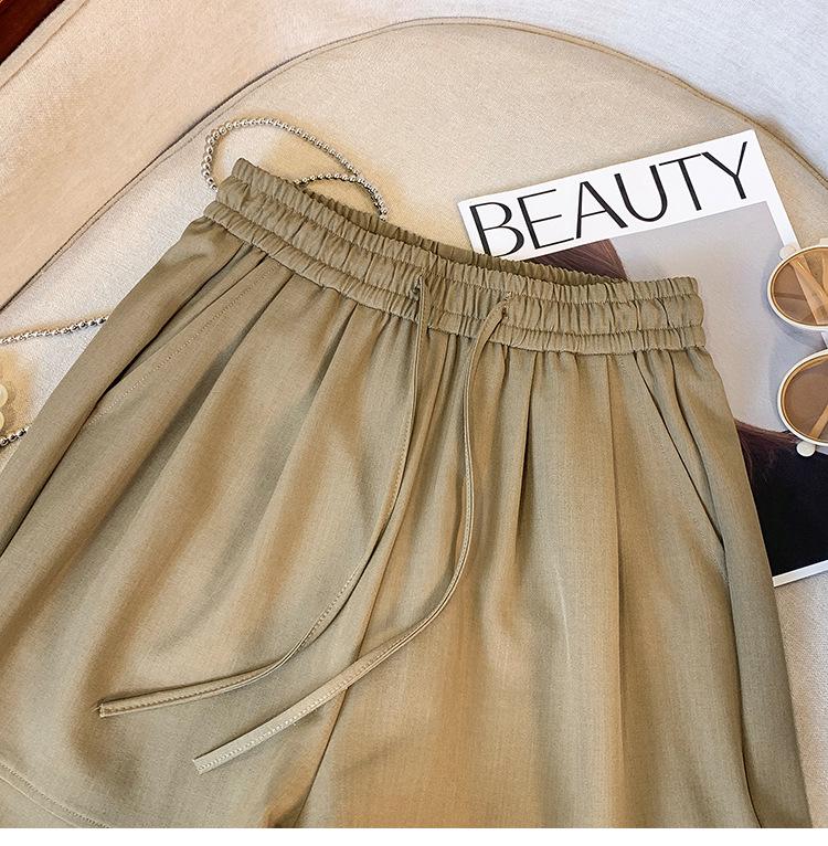 Summer Slimming Elastic Waist Wide-Leg A-Line Shorts