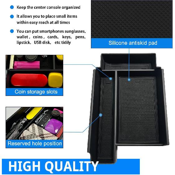 SHAOHAO For 2024 2025 Nissan Pathfinder Center Console Organizer Tray   2024 2025 Pathfinder S/SV/SL/Rock Creek/Platinum Armrest Storage Box Tray