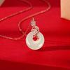 Year-Round Peaceful Koi Buckle Necklace - Women's Summer Chinese Zodiac Jade Pendant
