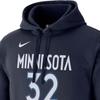 Nike Minnesota Karl-Anthony Towns Letter Print Fashion Comfortable Soft Hoodie Men Hoodies Navy-Blue AV0408-420