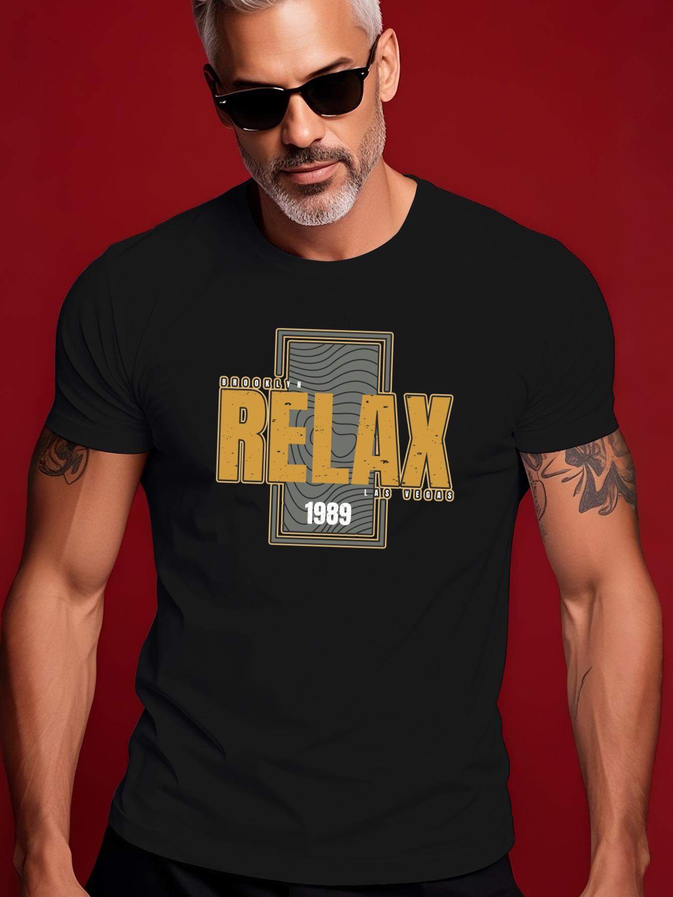 Retro 90s Relax Slogan Tshirt - Vintage 1999 Print Casual... S