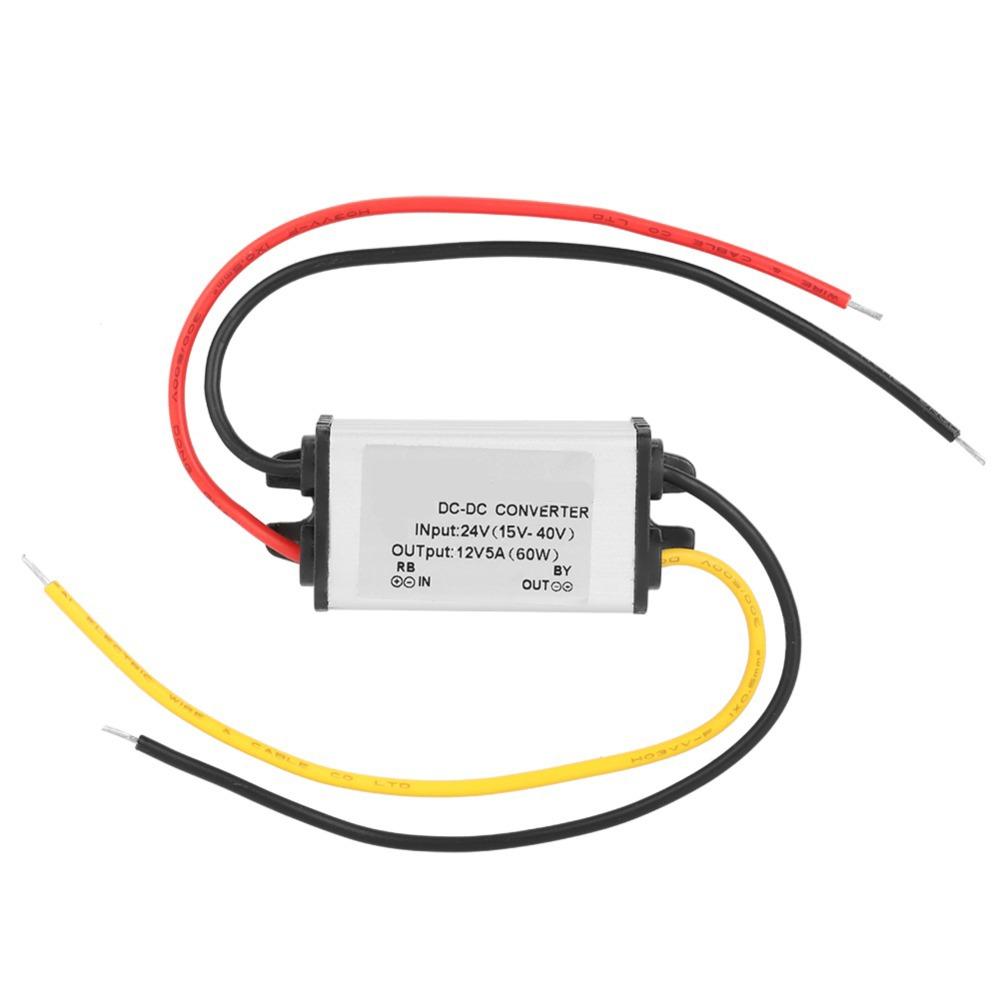 

24V to 12V DC-DC Converter Aluminum Shell High Efficiency Voltage Regulator Heavy Duty 5A 60W Power Supply Converter LED Lights білий