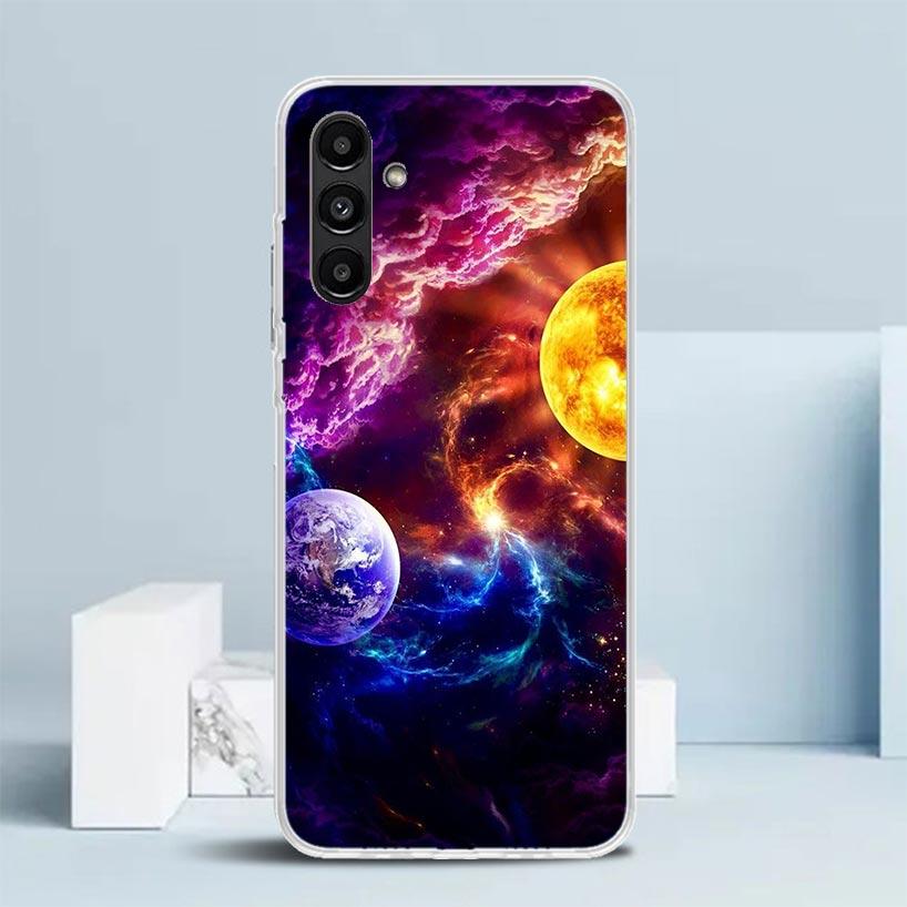 Earth Stars Space Phone Case For Samsung Galaxy A17 A37 A57 A16 A15 A14 A13 A56 A55 A54 A53 A36 A35 A34 A33 A26 A25 A24 A23 Gala