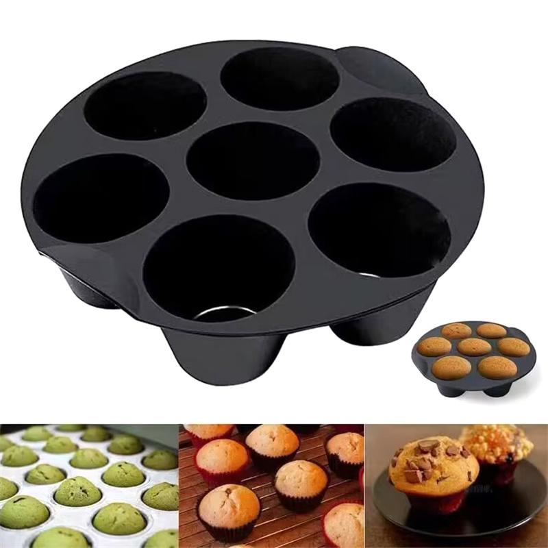 Silicone Cake Mold 7 Hole Airfryer Accessories Microwave Oven Baking Mold Food Grade Baking Cake Silicone Mold Baking Tools