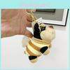 Trendy Black Plush Cartoon Bee Dog Keychain For Unique Bag And Key Accessories