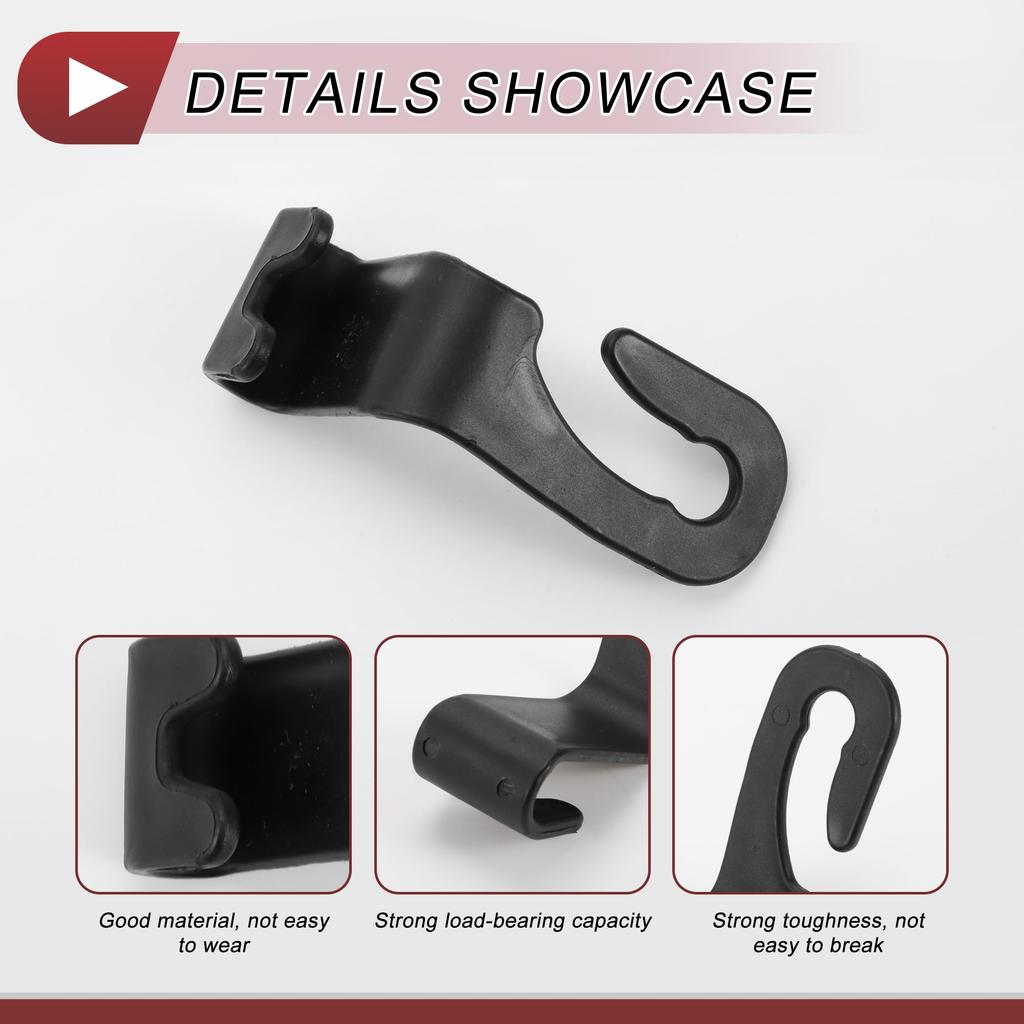 HEROFFIX Handbag and Grocery Bag Hooks of for Wallets and Sturdy Car Seat Headrest Black (Set 2) Bags, Hooks, PP, 9.8x3.4cm