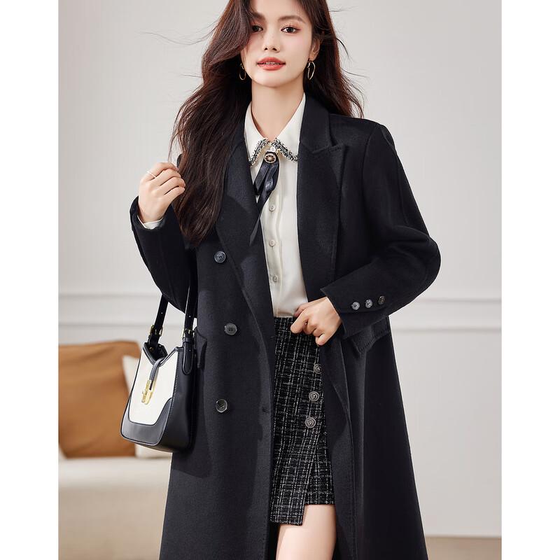 

Sishui Nianhua Women s Elegant Mid-Length Wool Blend Coat L
