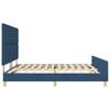 Blue Upholstered Bed Frame with Headboard 200 x 200 cm Fabric