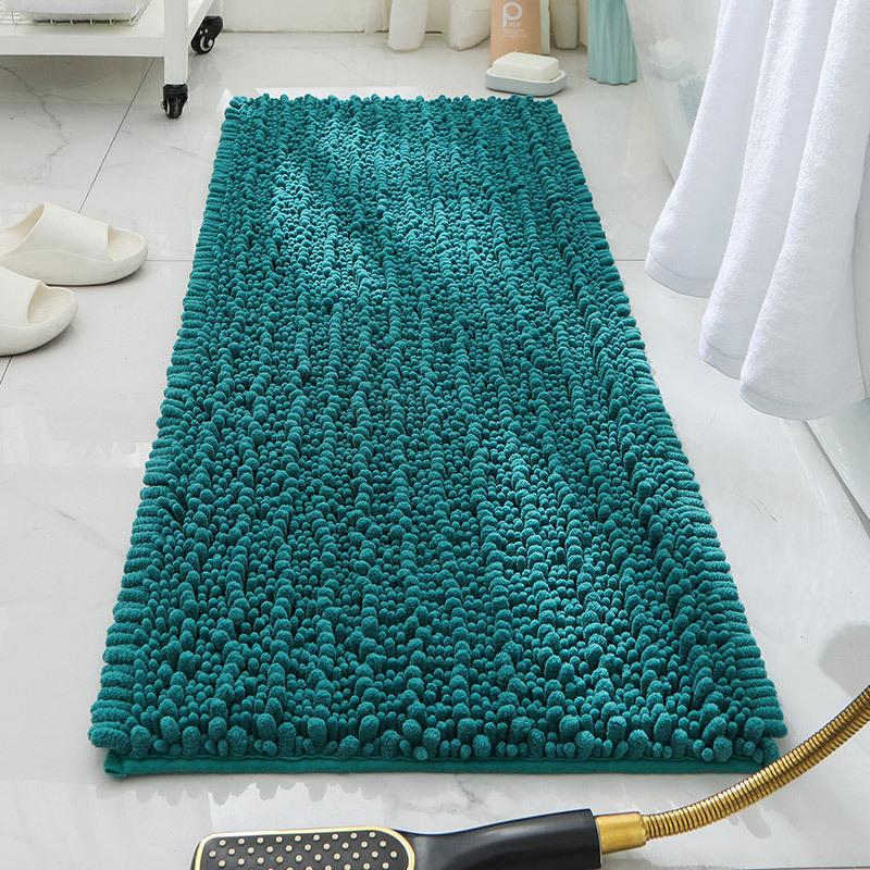 Coarse Chenille Bath Mat Entrance Mat Bathroom Water Absorbent Non-Slip Foot Mat Entryway Thickened Carpet