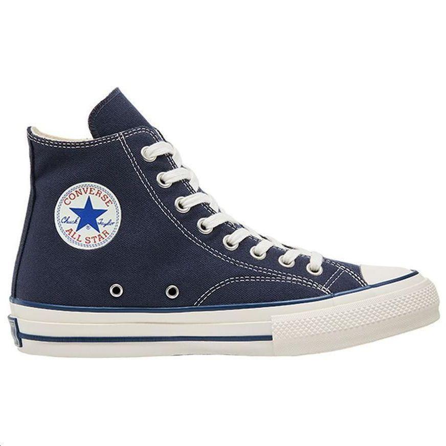 Converse Addict Chuck Taylor Canvas Hi Round Toe Lace-Up Durable Shock Absorption High-Top Canvas Shoes Unisex Sneakers Navy Blue 1SD145