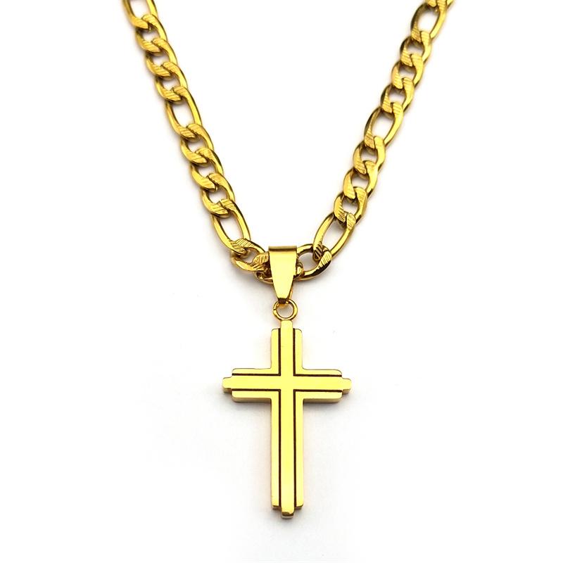 Stainless Steel Cross Necklaces for Men Women Gold Silver Color Hip Hop Crucifix Man Necklace Jewelry collar hombre NZZZ1331S02