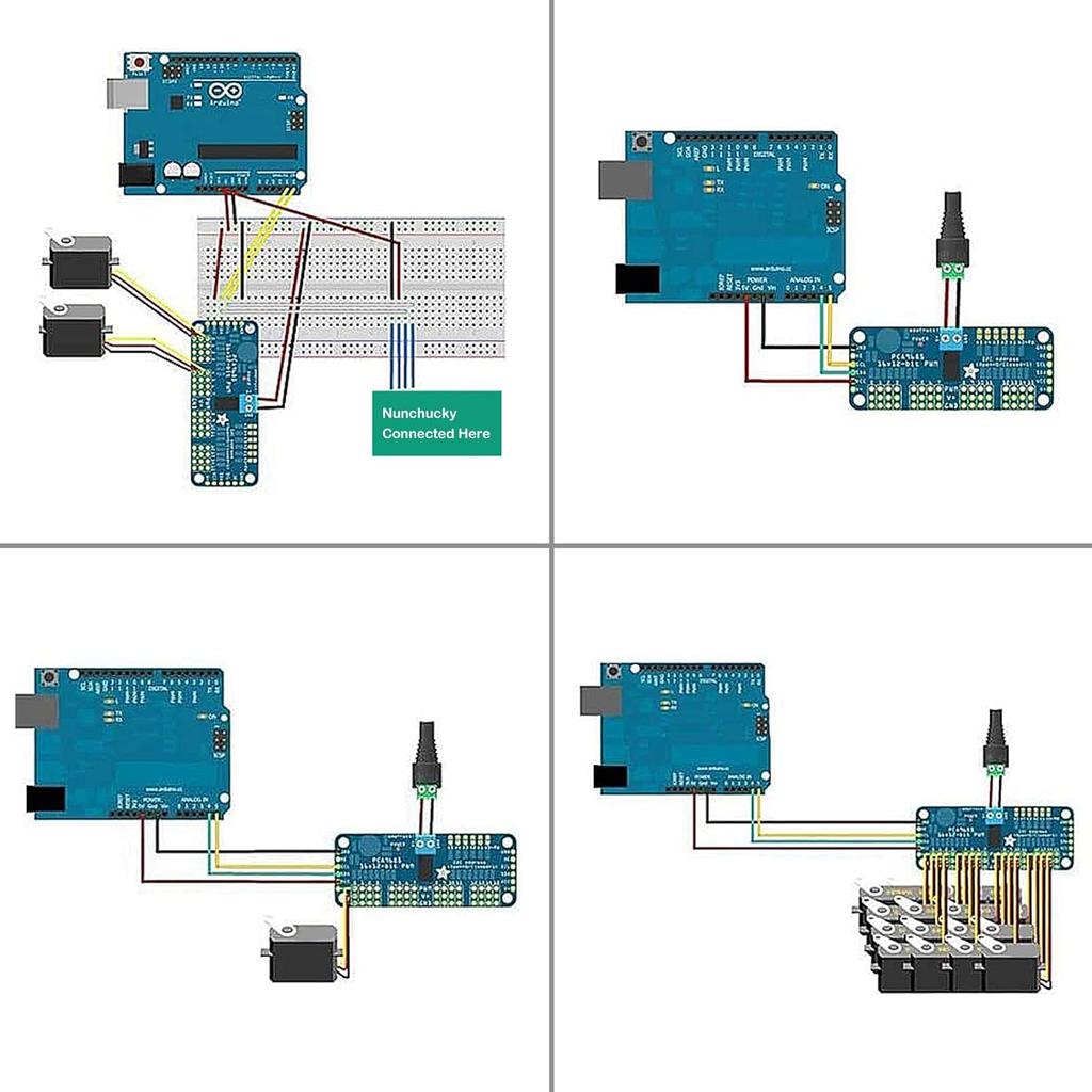 Alinan 4pcs PCA9685 16 Channel 12 Bit PWM Servo Motor Driver Board I2C IIC Module IIC Interface
