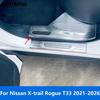 For Nissan X-trail Xtrail Rogue T33 -2024 2025 2026 Interior Door Sill Scuff Plate Entry Guard Welcome Pedal Accessories