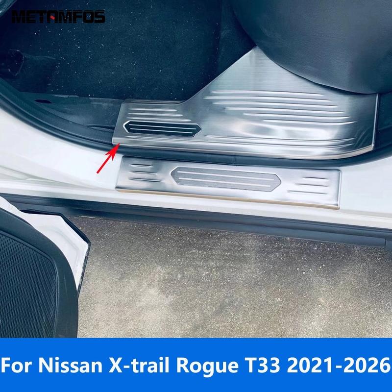 For Nissan X-trail Xtrail Rogue T33 -2024 2025 2026 Interior Door Sill Scuff Plate Entry Guard Welcome Pedal Accessories