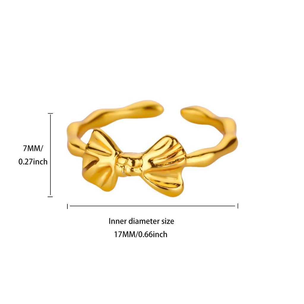 Light Luxury Niche Design Bow Open Ring, New Trendy Index Finger Ring, High-end Element Ring Ring, Ring Woman