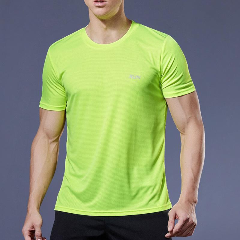

Mens Short Sleeve Sport T Shirt Quick Dry Running t-Shirt Breathable Fitness Shirt Top Ice Silk Gym Football Jerseys Man Clothes 4XL зелений