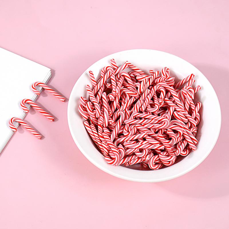 10/20Pcs Mini Candy Cane Christmas Decoration Red White Resin Candy DIY Craft Xmas Pendant Navidad Home Decor 2025 New Year Gift