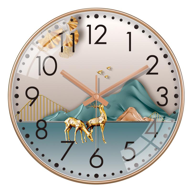 Light Luxury Art Wall Clock Circular Quartz Clock For Bedroom Living Room Study Fashionable Simple Modern Decoration