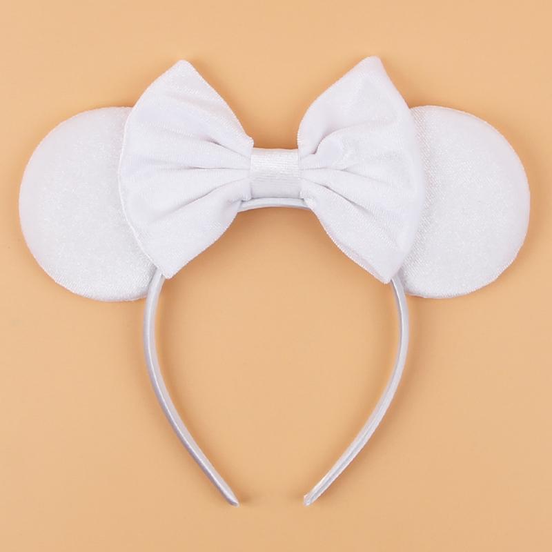 Ny Trendig Musöron Hårband Mickey 3.3" Sammet För Flickor Mjuk Rosett Hårband Halloween Festival Fest Resa DIY Håraccessoarer