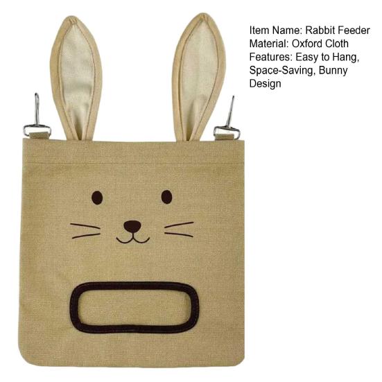 Kaninmater Kanindesign Hengende Fôrpose Gressdispenser med Kroker for Kaniner Marsvin Hamster Chinchillaer Små Kjæledyr
