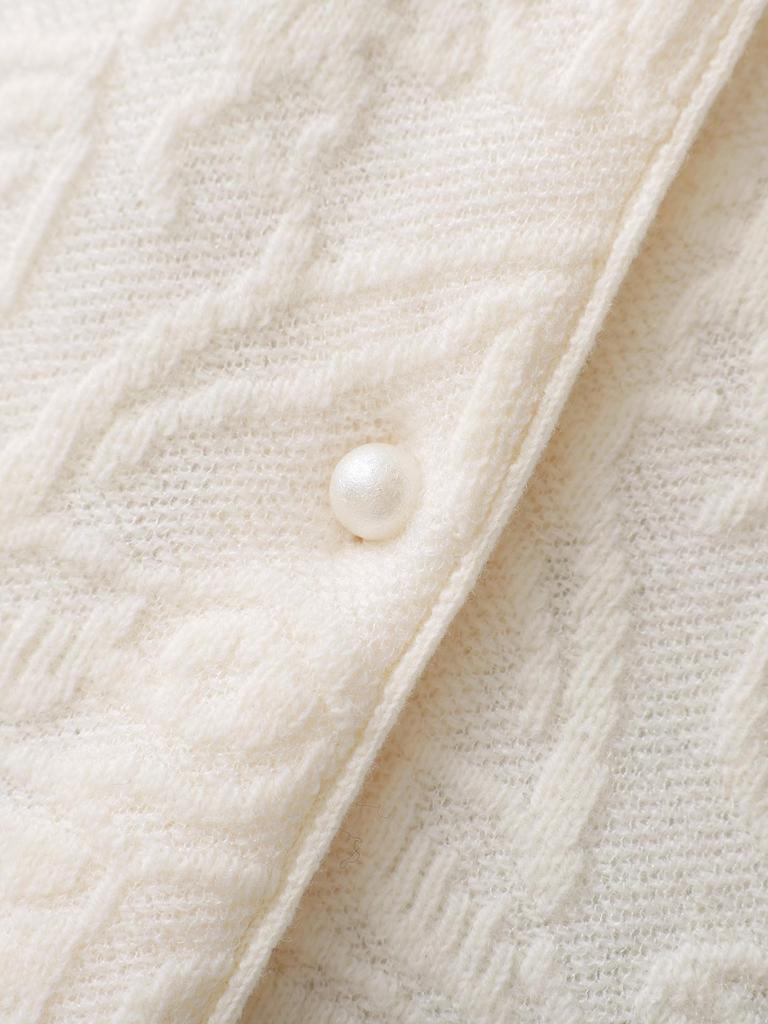 3D Interwoven Wool Jacquard Ruffle Flare Sleeve Knit Top