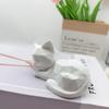 Estátua de Gato Dormindo, Miniatura de Gato Fofa para Mesa Estante, Decoração Geométrica Moderna Impressa em 3D Presente para Amantes de Gatos