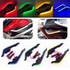 2Pcs Motorcycle Front Side Spoiler Winglets Aerodynamic Wing Set Fixed Wind Wings with LED Light Adhesive Decoration Sticker