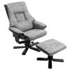 Fabric Recliner Sofa Armchair with Footstool Swivel Sofa Grey