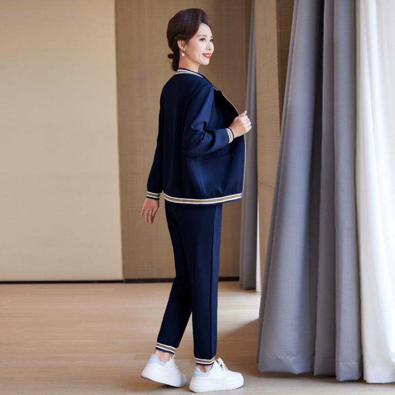 2024 Spring Sports Suits: Trendy Jackets & Two-Piece Sets for Middle-aged Women