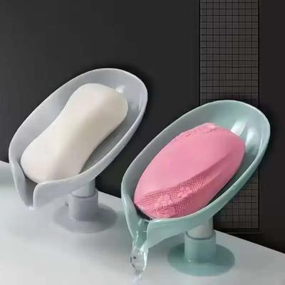 Porte-savon Égouttoir Rangement Pratique à Ventouse sans Perçage Type Feuille Boîte à Savon Égouttoir Outil de Rangement Anti-humidité