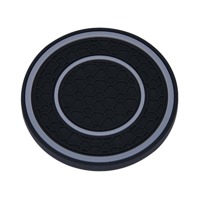 Car Water Cup Holder Pad Honeycomb Texture Embeded Non Slip Mat Universal Automotive Bottle Holder Insert Mat 2.75in