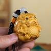 Wooden carving Pi xiu mascot sculptures and figurines, China's Fortune-Gathering God Beast Home car Wealth Luck Feng Shui Decor