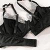 2pcs New Underwear Set Sexy Hollow Lace Embroidery Bra Set Fashion Mesh Splice Ultra Thin Brassiere Women Lingerie Thong