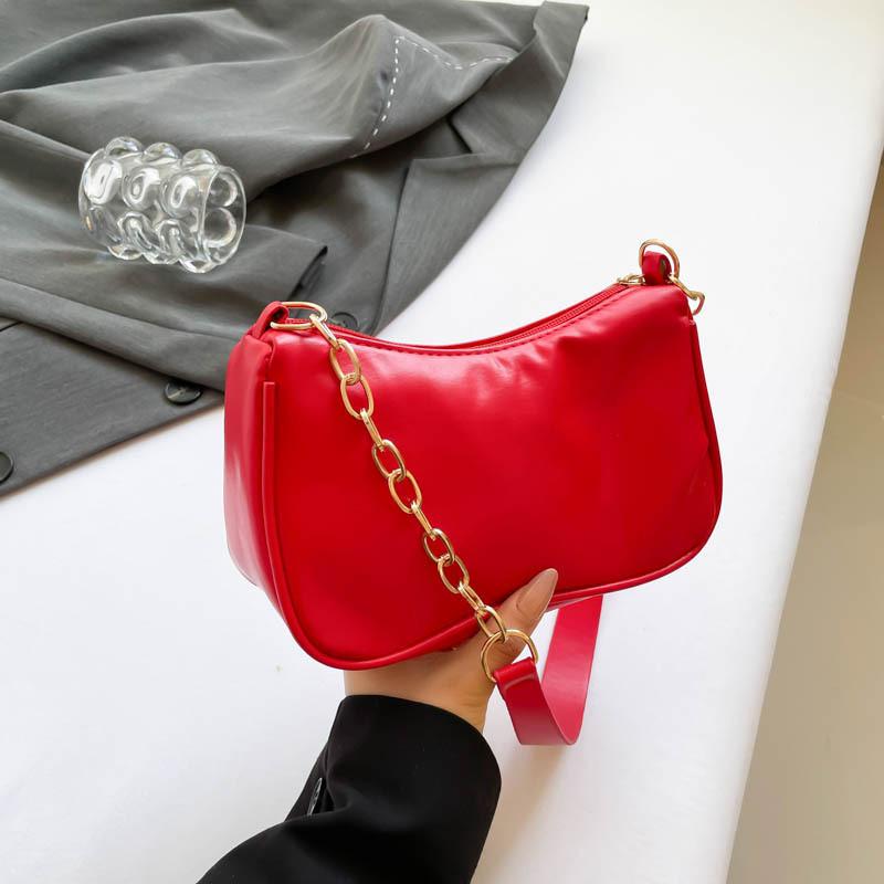 2024 Summer Fashionable Minimalist Black White Red Shoulder Crossbody Bag