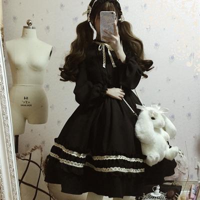 Harajuku Japanische Kawaii Süße Lolita Kleider Vintage Retro Party Femme Robe Bowknot Süßes Cosplay Kleid