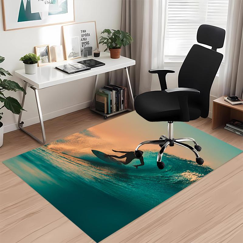 surf Printed Carpet, for Office Chair Living Room Bedroom Kitchen Room Decor Gifts.